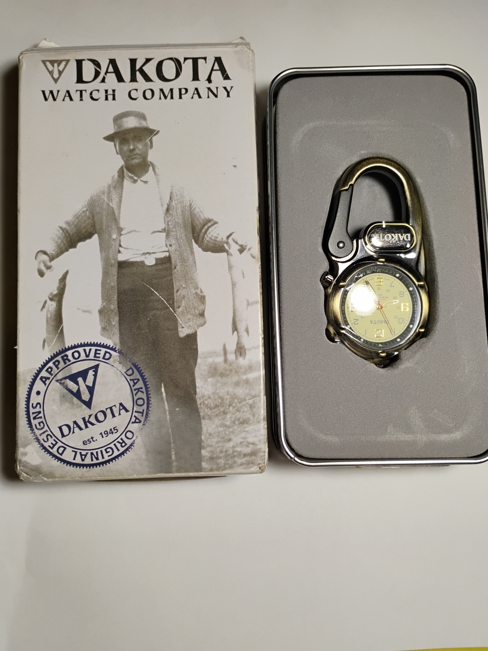Dakota Watch Men’s Carabiner Clip Watch - Brass Finish